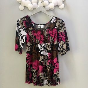 Duo Maternity Large L Maternity Top Blouse EUC